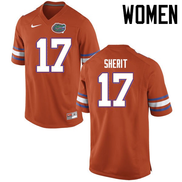 Florida Gators Women #17 Jordan Sherit College Football Jerseys Orange